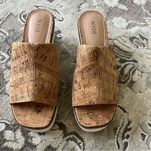 NIB. NYDJ Womens Rysa Cork Slip On Wedge Sandals